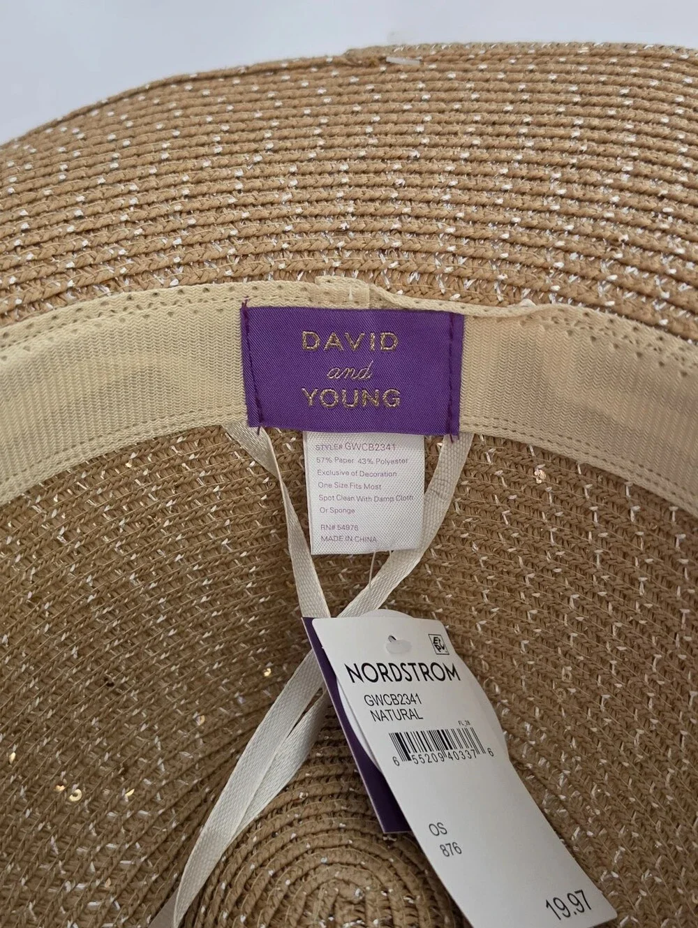 David and Young Sequin & Stone Straw Cowboy Hat